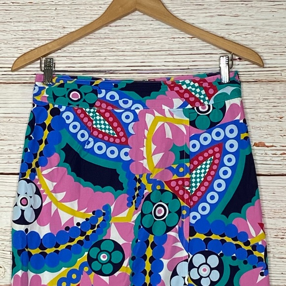 J Crew Tie Back Tulip Hem Skirt in Ratti Kaleidoscope Floral Sz 2 - Picture 7 of 16